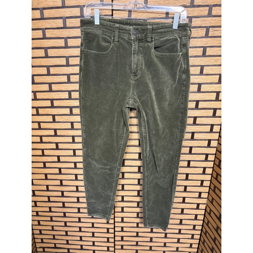 American Eagle Olive Green Corduroy High Rise Jeggings Size 8 X-Short